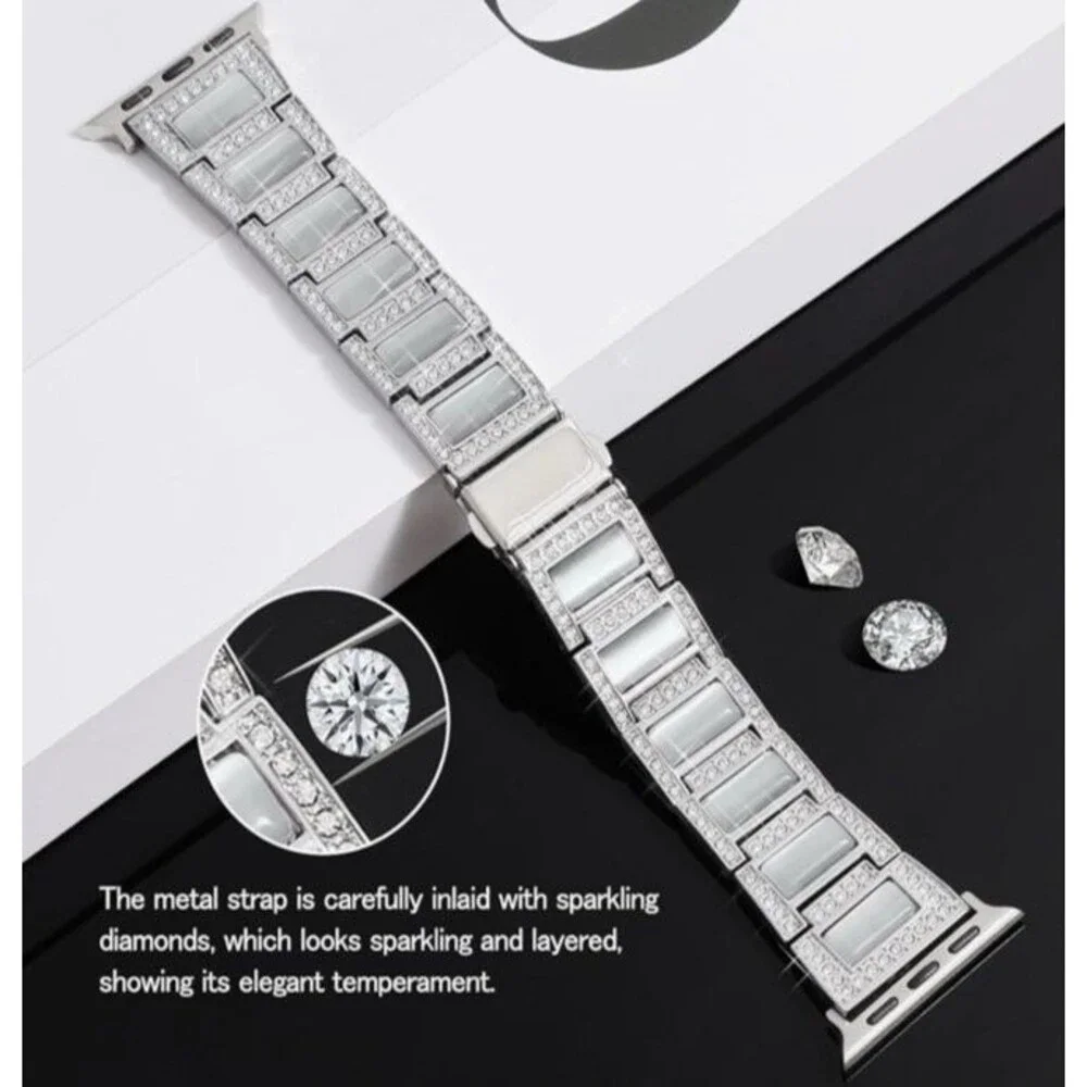 Handodo Guard Band Apple Watch Bend Silver White Catseye 42mm (44/45/46/49mm)